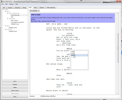 MovieWriterPro screenshot